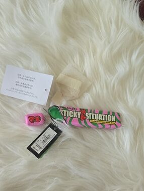 NWT Kate Spade pink and green Sticky Situation Strawberry BAG Charm